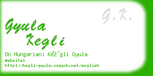 gyula kegli business card